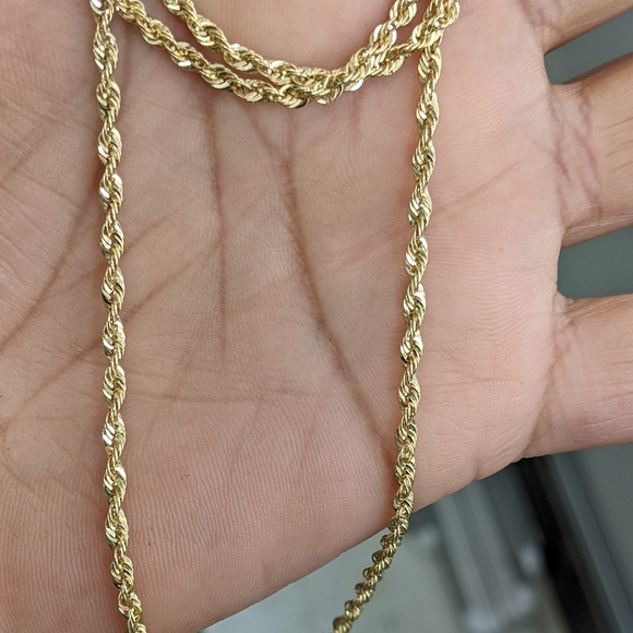 10kt Real Gold Rope Chain 2.5mm 16 inch length